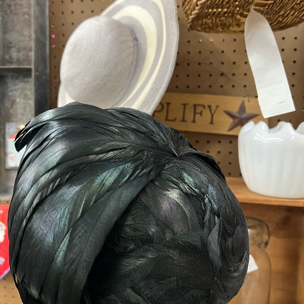 Chic Black Feathered Women's Hat